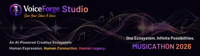 VoiceForge Studio™ is an AI-powered ecosystem for creativity, storytelling, voice, music, wellness, culture, and community.